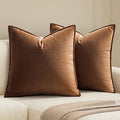 MIULEE Brown Velvet Throw Pillow Covers 26x26 Soft Decorative Solid Square Euro by MIULEE