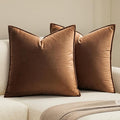 MIULEE Brown Velvet Throw Pillow Covers 24x24 Soft Decorative Solid Square Euro by MIULEE