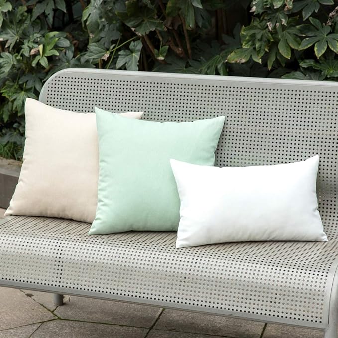 MIULEE Pack of 2 Decorative Outdoor Solid Waterproof Throw Pillow Covers Faux - Image 7