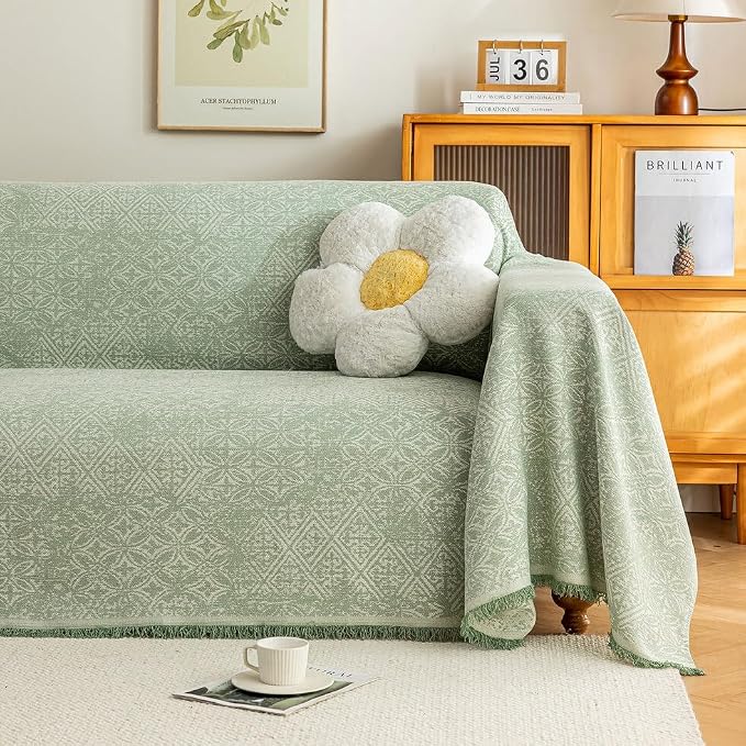 ROOMLIFE Green Sofa Cover, Vintage Boho Couch Cover - Image 8