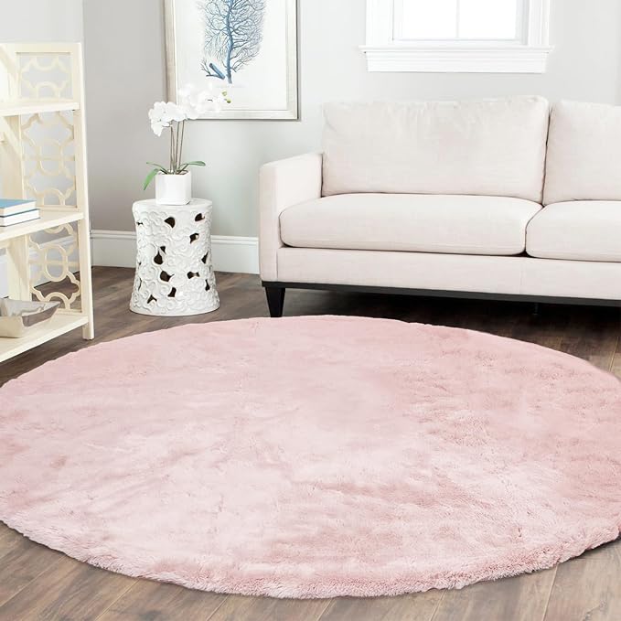 Latepis Soft Pink Round Rugs 6ft by Latepis