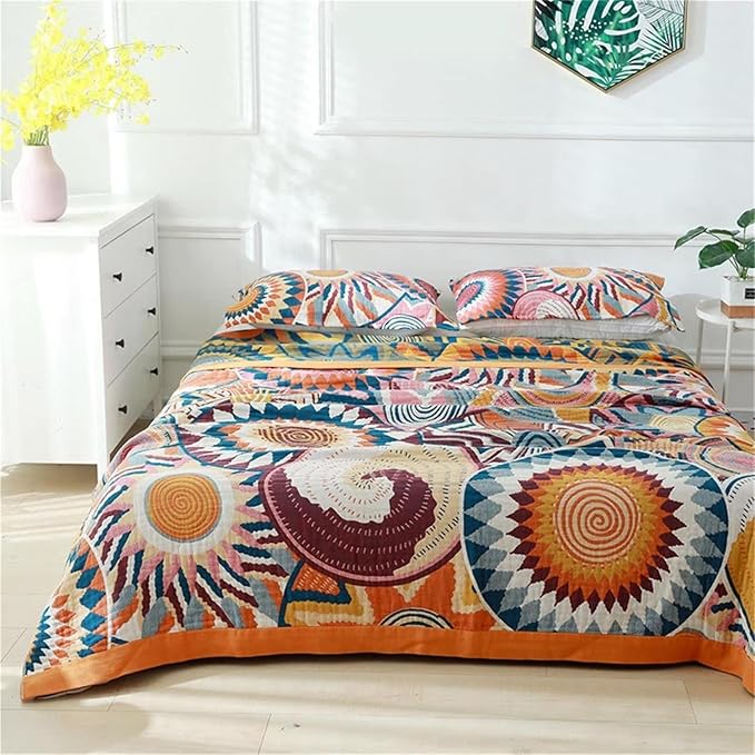 MSGKV Boho Throw Blanket for Bed 60"x80" 100% Cotton Couch Twin Size Blanket - Image 3