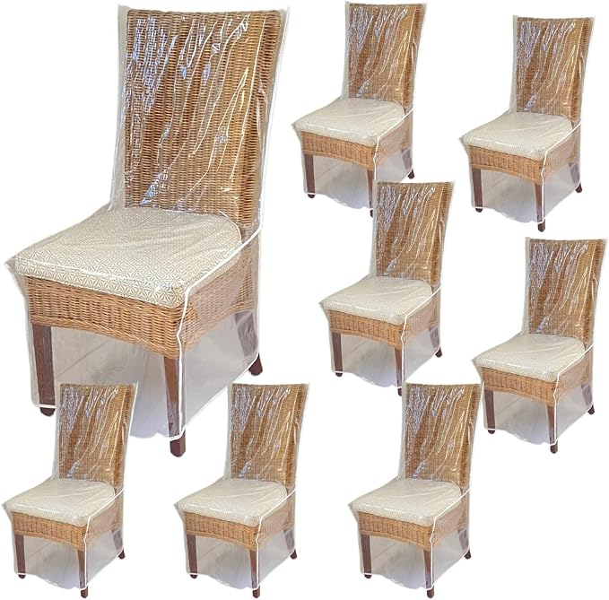 Evelots Dining Room/Kitchen Chair Cover/Protector-8 Pack- Heavy Duty Clear PVC by Evelots