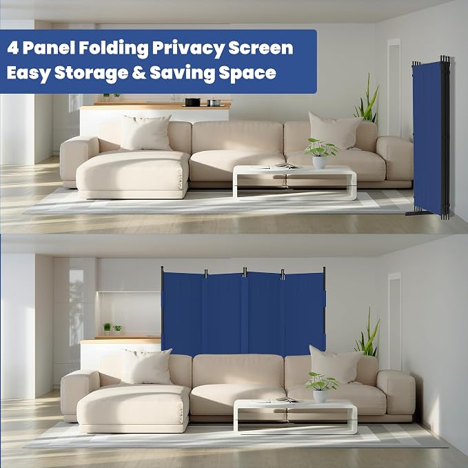 Room Divider 4 Panel Folding Screen 6ft Portable Wall Partition Room Divider - Image 4