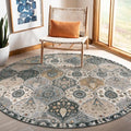 Lahome Moroccan Trellis Washable Circle Rug, Round Rug 5ft Soft Non-Slip by Lahome