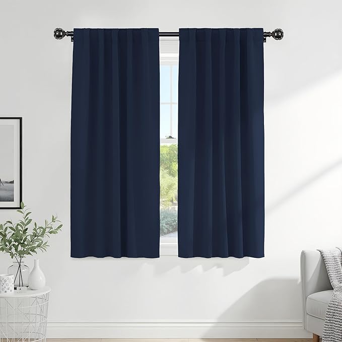 PONY DANCE Navy Curtains for Bedroom by PONYDANCE