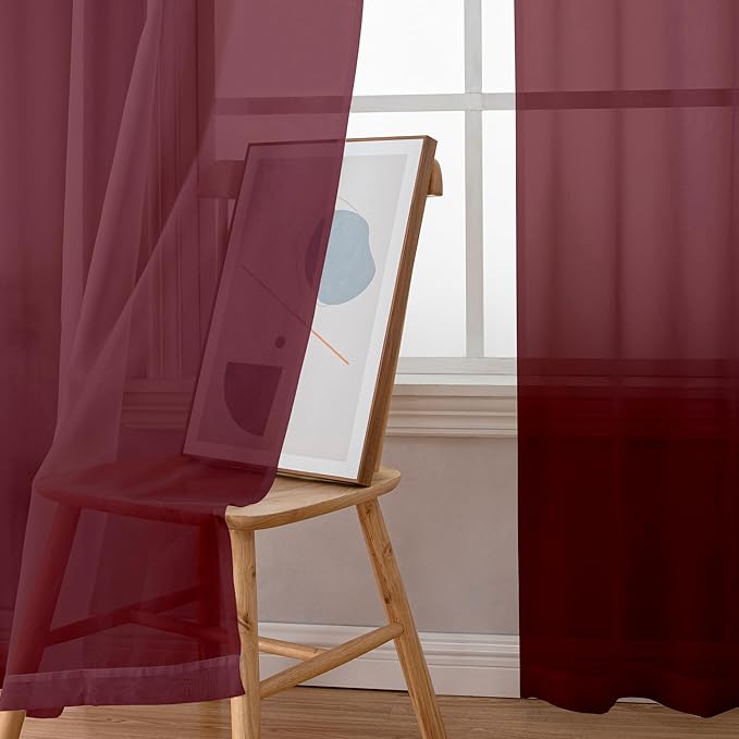 Aiyufeng Sheer Voile Window Treatment Rod Pocket Curtain Panels - Image 5