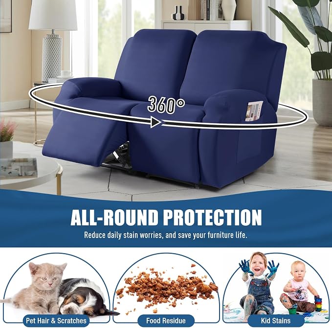 TAOCOCO Stretch Recliner Loveseat Cover 2 Pieces Couch Covers - Image 3