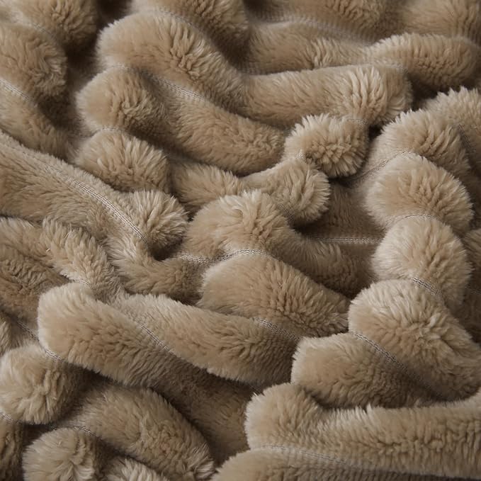 Tan Fleece Throw Blanket 108”×90” - Image 5