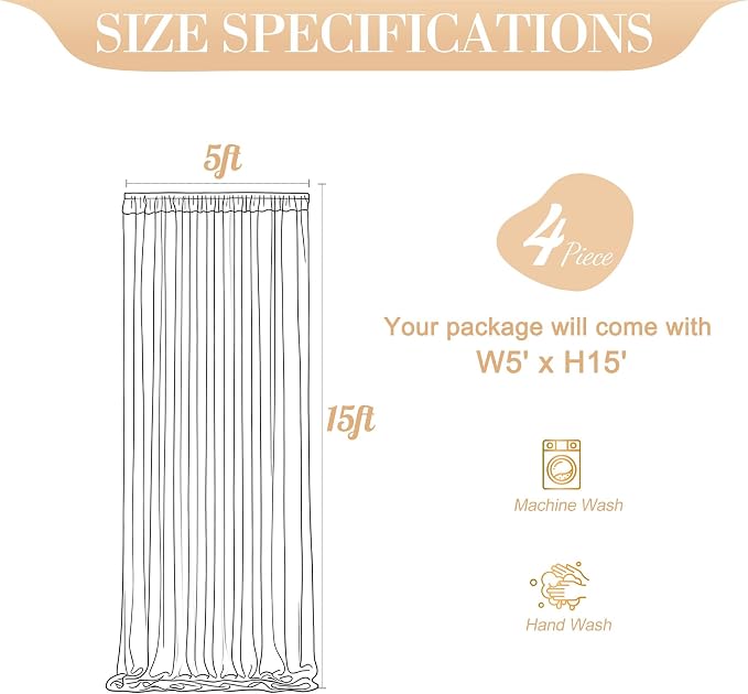 20ft x 15ft White Tulle Backdrop Curtain - Image 7