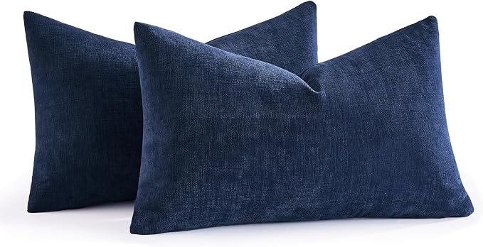 MIULEE Navy Couch Pillow Covers 12x20 Inch - Image 8