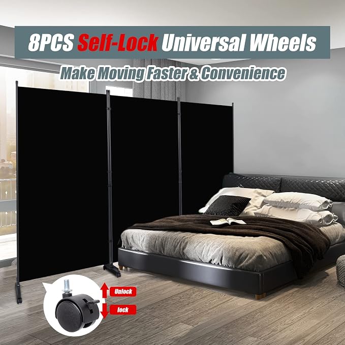 Room Divider Portable Partition Room Dividers and Folding Privacy Screens - Image 3