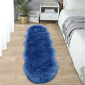 SERISSA Ultra Soft Fluffy Rug Dark Blue Faux Sheepskin Fur Rug Shaggy Couch by SERISSAHomeDecorCollection