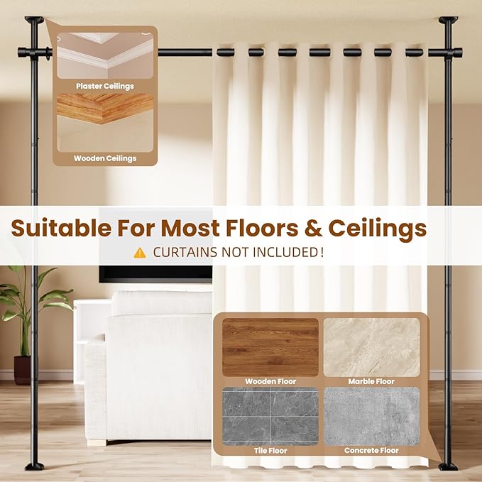 BONPALLY Room Divider Curtain Rod - Image 6
