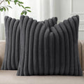 Pallene Faux Fur Plush Throw Pillow Covers 16x16 Set of 2, Luxury Soft Fluffy by PALLENE