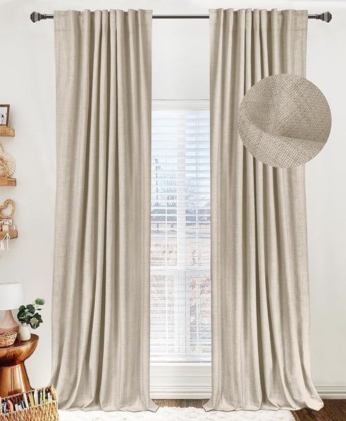 100% Blackout Shield Linen Blackout Curtains by 100BlackoutShield