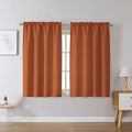 Chyhomenyc Orange Curtains 45 Inch Length 2 Panels, Faux Linen Textured Semi by Chyhomenyc