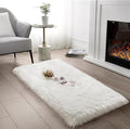 SERISSA Ultra Soft Faux Fur Area Rug White Fluffy Rug Plush Chair Cover Seat by SERISSAHomeDecorCollection