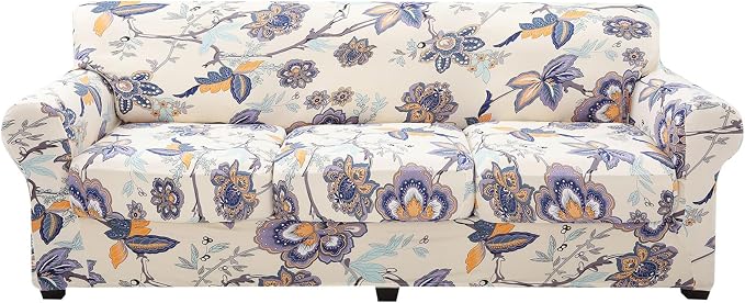 hyha Couch Cover, Floral Pattern, 4 Pieces, Sofa Slipcovers, by hyha