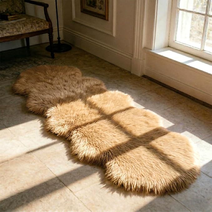 Ultra Soft Faux Fur Rug, Fluffy Shaggy 2 x 6 Ft Sheepskin Fur - Image 4