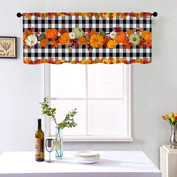 Fall Pumpkin Kitchen Curtains Thanksgiving Design - Image 3