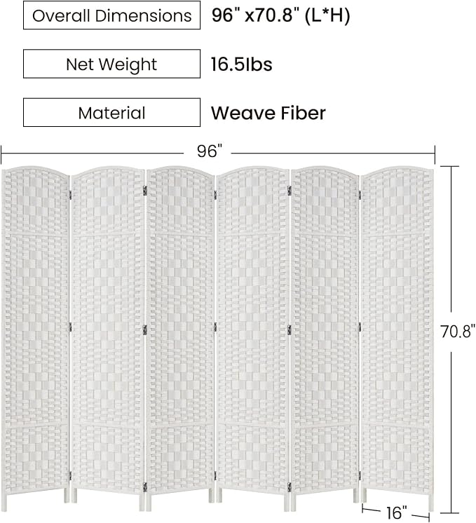 Rose Home Fashion Room Divider, 6 ft Tall Room Dividers and Folding Privacy - Image 4