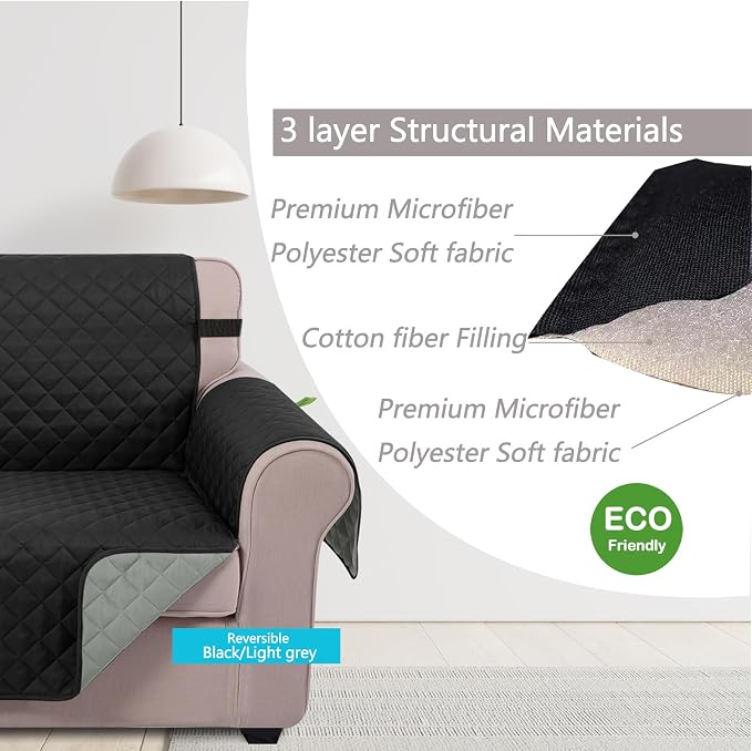 U-NICE HOME Recliner Chair Covers Reversible Quilted Water Repellent Pet - Image 5