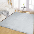 Latepis Grey Rugs for Bedroom 5x7 Large Area Fuzzy Rug Washable Faux Rabbit Fur by Latepis