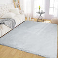 Latepis Grey Fluffy 4x6 Gray Rugs by Latepis