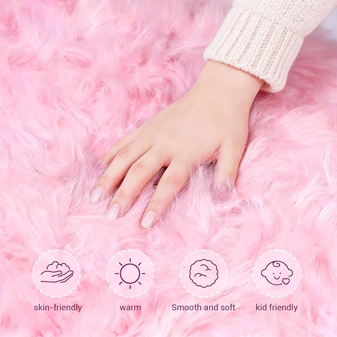 Ultra Soft Faux Fur Rug, Fluffy Shaggy 2 x 6 Ft Sheepskin Fur - Image 5
