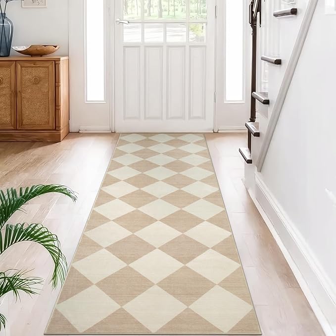 Beeiva Checkered Print Carpet Runners by Beeiva
