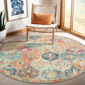 Lahome Moroccan Trellis Washable Round Area Rug, Round Rug 5ft Soft Non-Slip by Lahome