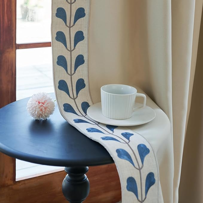 VisionaryHomeDesign Cotton Linen Curtains, Tape Trim Drapes - Image 5