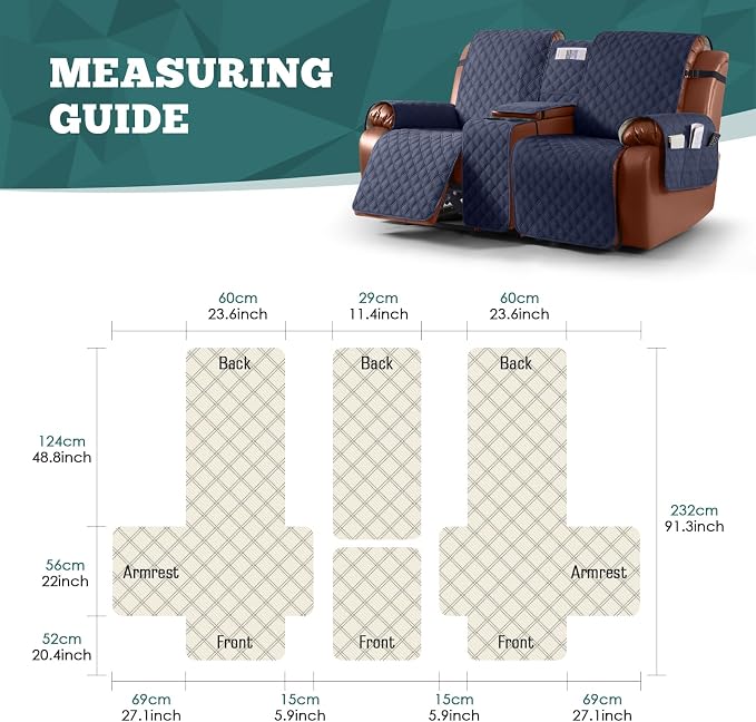 Ruaozz Waterproof Loveseat Recliner Cover - Image 2