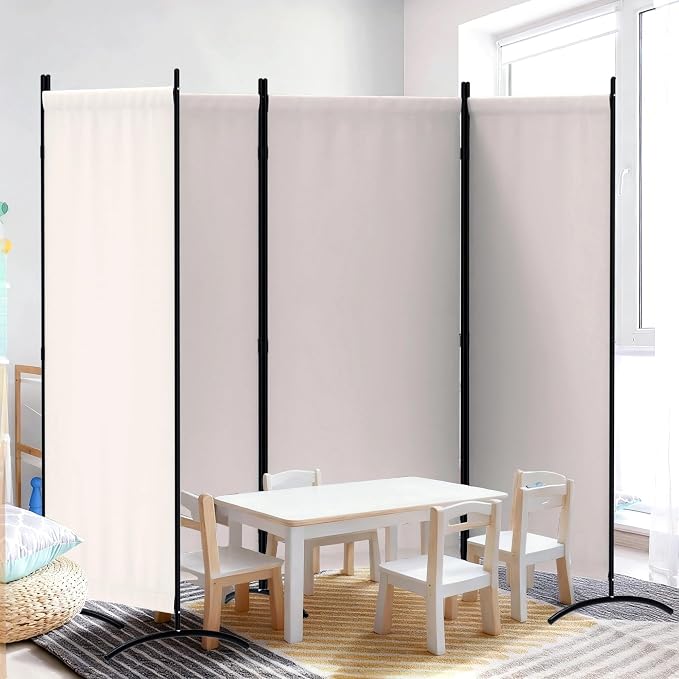 Portable Room Divider 4 Panel Partition Room Dividers and Folding Privacy - Image 7