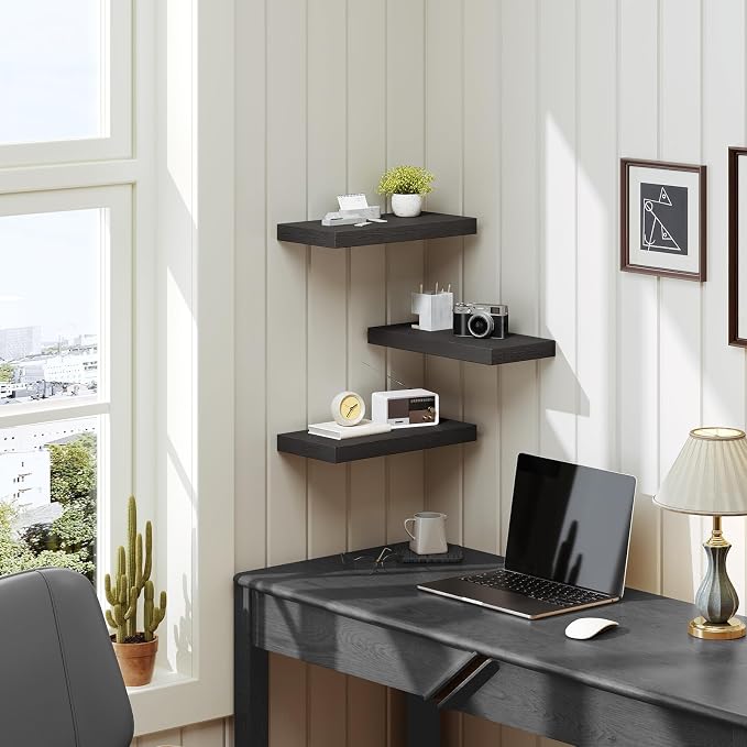 RALGEND Floating Shelves for Wall, 1.5" Thick Wall Shelf Set of 3 - Image 7
