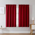 Chyhomenyc Christmas Red Curtains 54 Inch Length 2 Panels, Faux Linen Textured by Chyhomenyc