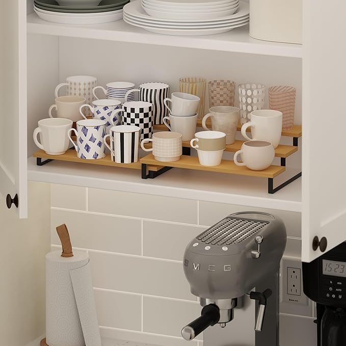 Furinno RAVEL Kitchen Countertop Organizer Set of 2, 3-Tier Counter Shelves - Image 2