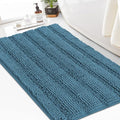Turquoize Chenille Bath Rugs Shaggy Non Slip Blue Bath Rug, Turquoise Blue by Turquoize