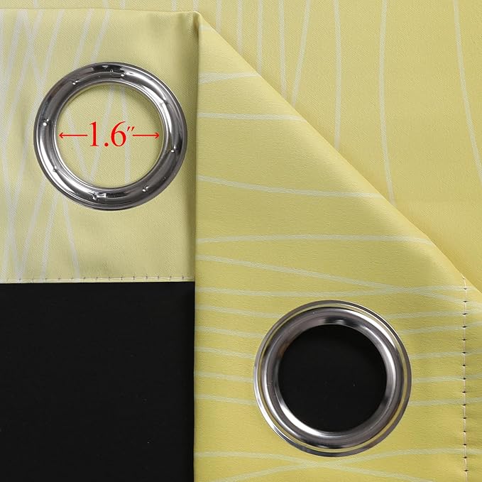 Estelar Textiler Black and Yellow Ombre Blackout Curtains 45 Inches Long - Image 7