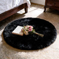 Ultra Soft Faux Fur Rug, Fluffy Shaggy 3ft Round Area Rug by TUOTPE