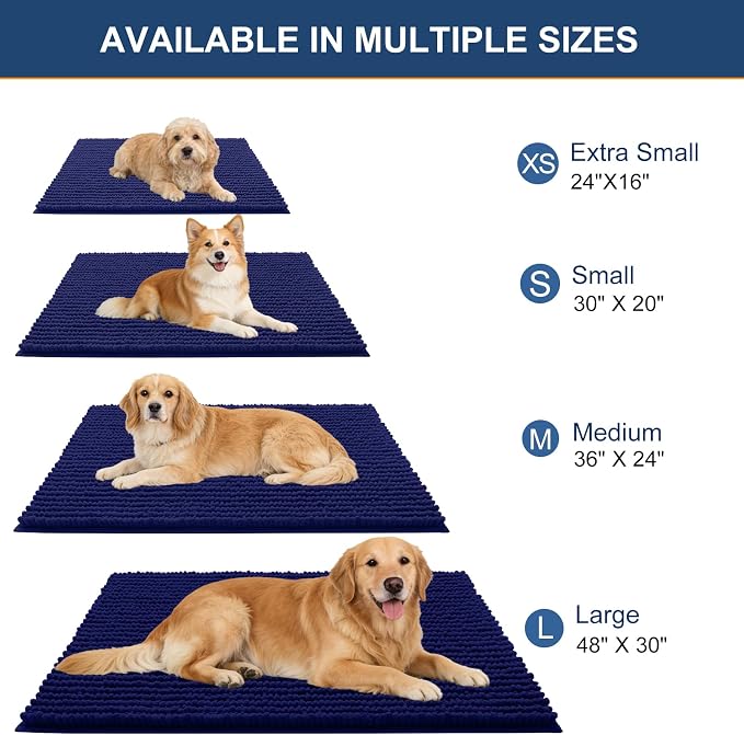 OLANLY Dog Door Mat for Muddy Paws 47x20, Ultra Absorbent Chenille Mud Doormat - Image 2