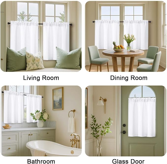 OVZME Pure White Kitchen Curtains - Image 9