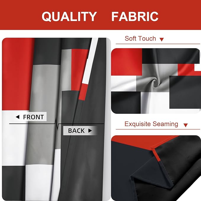 Tyrot Red Black 100% Blackout Curtains - Image 6