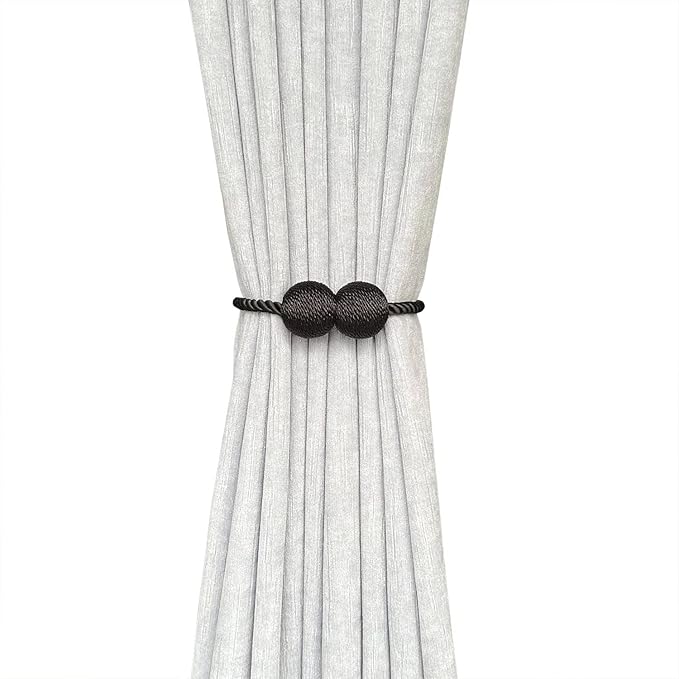 Melaluxe 4 Pack Magnetic Curtain Tiebacks, Decorative Curtain Holdbacks - Image 3