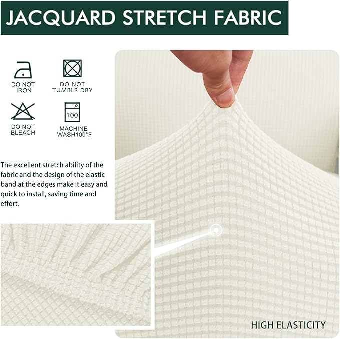 Hokway Stretch Couch Cushion Slipcovers Reversible Cushion Replacement - Image 4