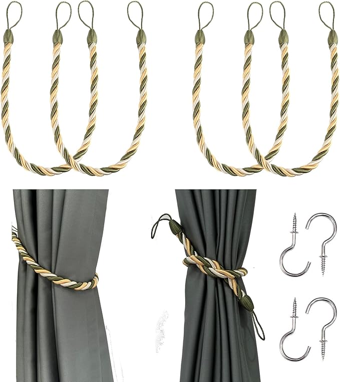BEL AVENIR Curtain Tiebacks Ropes Tie-Backs, Handmade Curtain Holdbacks… by BELAVENIR