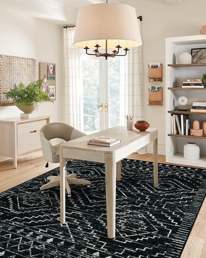 Wonnitar Moroccan Washable Rug 4x6, Non-Slip Farmhouse Bedroom Carpet Dorm Room - Image 6