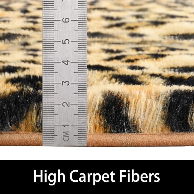 Amearea Soft Runner Rugs for Bedroom, 2x6 Feet Fluffy Leopard Runner Rug - Image 9