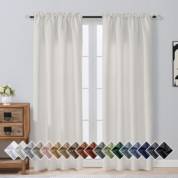 OVZME Natural Room Darkening Curtains by OVZME